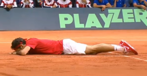 Federer a mérkőzéslabda után Forrás: tennis.com