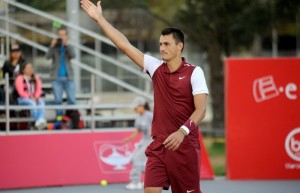 Tomic öröme a bogotai tornagyőzelem pillanatában Kép forrása: tennis.co.au